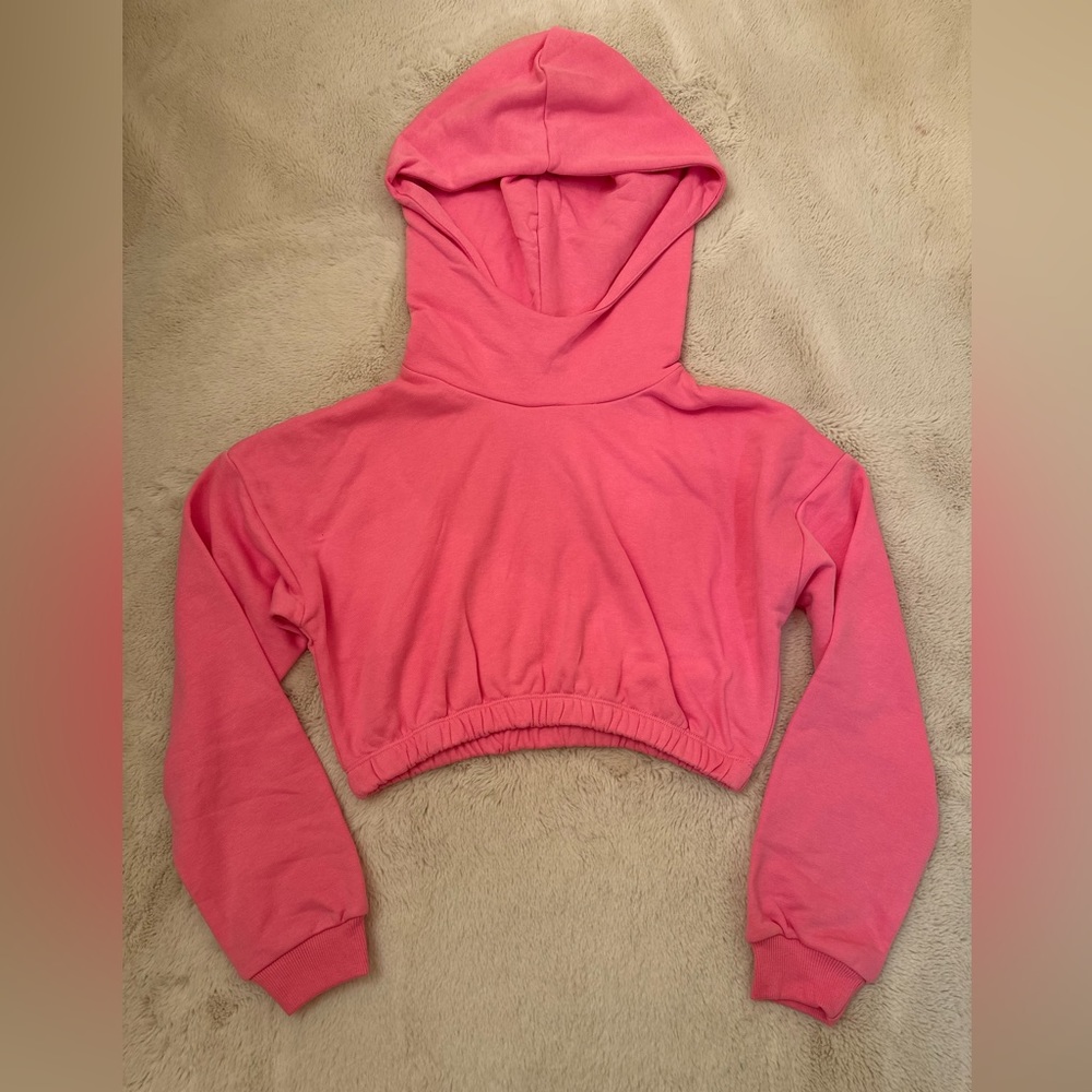 NWOT Naked Wardrobe Hot Pink Crop Hoodie